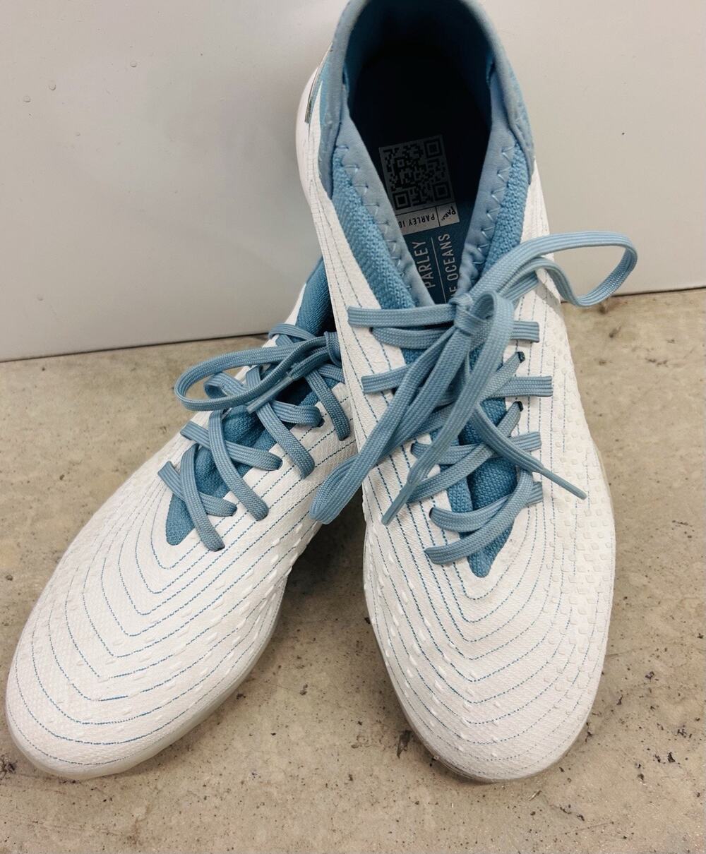 Adidas Mens Rare Predator Accuracy White Blue Soccer Cleats Size  6.5.